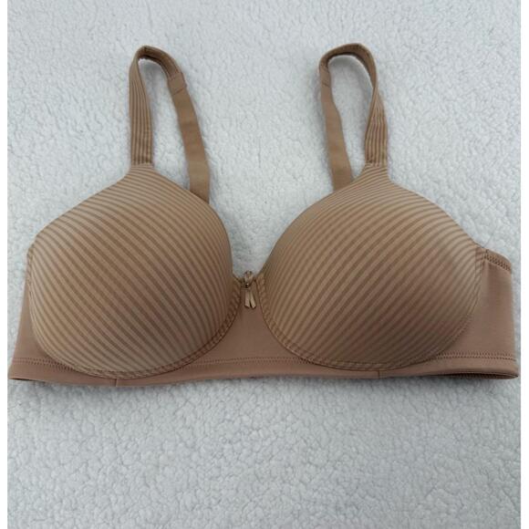Vanity‎ Fair 7238972338 Beige Striped Underwire Adjustable Straps Bra Womens 36C - Picture 1 of 6